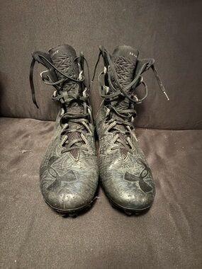 Under Armour Black High-Top Football Cleats